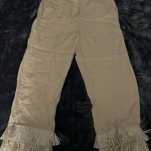 JCREW INGRID FRINGE TRIM PANT IN LINEN SZ 6